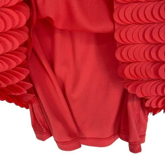 IN Studio Petite Layered Fringe Dress NWT Coral Size 12P - Picture 5 of 11